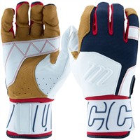 Marucci Adult Blacksmith V2 Batting Gloves, Red/White/Blue