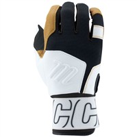 Marucci Youth Blacksmith V2 Batting Gloves, White/Black