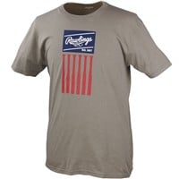 Rawlings Men's Bat Flag Baseball T-Shirt, Grey