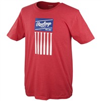 Rawlings Men's Bat Flag Baseball T-Shirt, Scarlet