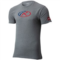 Rawlings Men's Oval USA Baseball T-Shirt, Grey