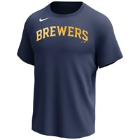 NIKE Men's MLB Crew Neck Performance Baseball T-Shirt, Milwaukee Brewers