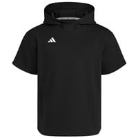 adidas Men's Dugout Short Sleeve Baseball Training Hoodie, Black