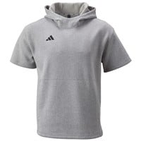 adidas Men's Dugout Short Sleeve Baseball Training Hoodie, Grey