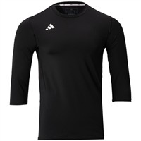 adidas Men's Adizero Dugout 3/4 Sleeve Baseball Shirt, Black