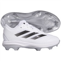 adidas Youth Instinct TPU Molded Baseball Cleats, White/Black