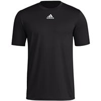 adidas Men's Pregame Short Sleeve Baseball Shirt, Black