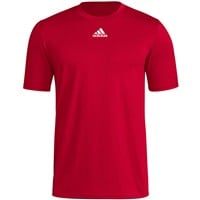 adidas Men's Pregame Short Sleeve Baseball Shirt, Red
