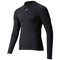adidas Men's Techfit COLD.RDY Long Sleeve Baseball Shirt, Black
