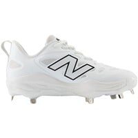 New Balance Women's VELOv4 Metal Fastpitch Softball Cleats, White/Black