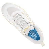 New Balance Women's VELOv4 Metal Fastpitch Softball Cleats, White/Gold