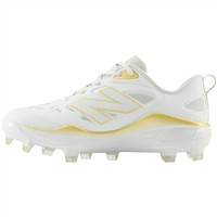 New Balance Women's VELOv4 Molded Fastpitch Softball Cleats, White/Gold