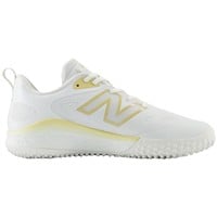 New Balance Women's VELOv4 Fastpitch Softball Turf Shoes, White/Gold