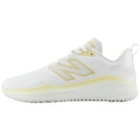 New Balance Women's VELOv4 Fastpitch Softball Turf Shoes, White/Gold