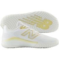 New Balance Women's VELOv4 Fastpitch Softball Turf Shoes, White/Gold