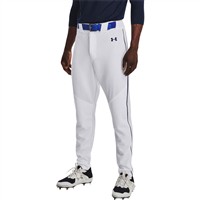 Under Armour Men's Utility Relaxed Piped Baseball Pants, White/Navy