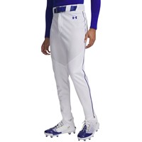Under Armour Men's Utility Relaxed Piped Baseball Pants, White/Royal