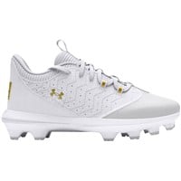 Under Armour Youth Harper 9 TPU Molded Baseball Cleats, White/Gold