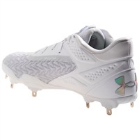 Under Armour Men's Yard MT 3.0 Metal Baseball Cleats, White/Silver