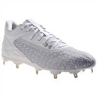 Under Armour Men's Yard MT 3.0 Metal Baseball Cleats, White/Silver