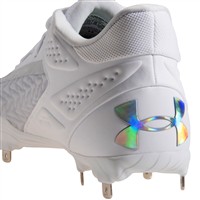 Under Armour Men's Yard MT 3.0 Metal Baseball Cleats, White/Silver