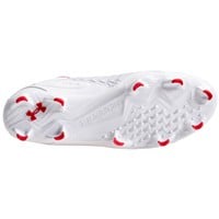 Under Armour Men's Yard MT 3.0 TPU Molded Baseball Cleats, White/Red