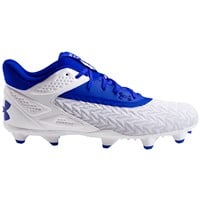 Under Armour Men's Yard MT 3.0 TPU Molded Baseball Cleats, White/Royal