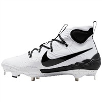 NIKE Men's Alpha Huarache NXT Metal Baseball Cleats, White/Black