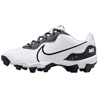 NIKE Youth Alpha Huarache 4 Keystone Molded Cleats, White/Black