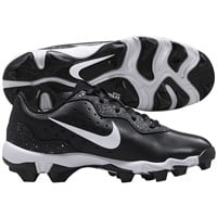 NIKE Youth Alpha Huarache 4 Keystone Molded Cleats, Black/White/Grey