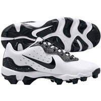 NIKE Youth Alpha Huarache 4 Keystone Molded Cleats, White/Black