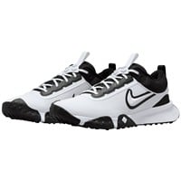 NIKE Men's Air Diamond Varsity Baseball Turf Shoes, White/Black