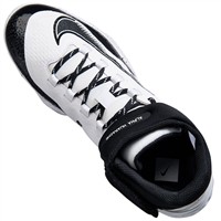 NIKE Men's Alpha Huarache Elite 4 Mid Metal Baseball Cleats, White/Black