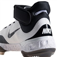 NIKE Men's Alpha Huarache Elite 4 Mid Metal Baseball Cleats, White/Black