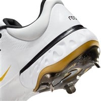 NIKE Mens Alpha Huarache Elite 4 Low Metal Baseball Cleats, White/Gold