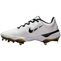 NIKE Mens Alpha Huarache Elite 4 Low Metal Baseball Cleats, White/Gold