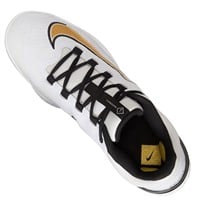 NIKE Mens Alpha Huarache Elite 4 Low Metal Baseball Cleats, White/Gold