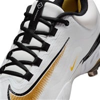 NIKE Mens Alpha Huarache Elite 4 Low Metal Baseball Cleats, White/Gold