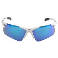 Rawlings 3 MIR Baseball Sunglasses, White/Blue