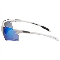 Rawlings 3 MIR Baseball Sunglasses, White/Blue