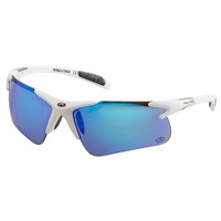 Rawlings 3 MIR Baseball Sunglasses, White/Blue