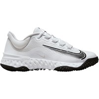 NIKE Womens Alpha Huarache Elite 4 Softball Turf Shoes, White/Black