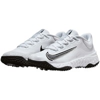 NIKE Womens Alpha Huarache Elite 4 Softball Turf Shoes, White/Black