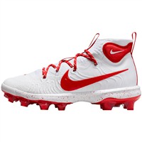NIKE Men's Alpha Hurache NXT MCS Molded Baseball Cleats, White/Red