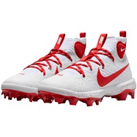 NIKE Men's Alpha Hurache NXT MCS Molded Baseball Cleats, White/Red