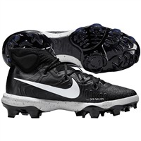 NIKE Men's Alpha Hurache NXT MCS Molded Baseball Cleats, Black/White/Grey