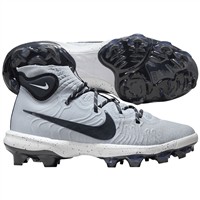 NIKE Men's Alpha Hurache NXT MCS Molded Baseball Cleats, Grey/White