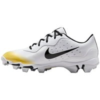 NIKE Mens Alpha Hurache Keystone Low Molded Baseball Cleats, White/Gold