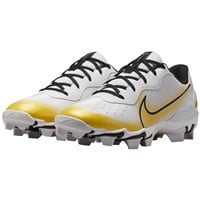 NIKE Mens Alpha Hurache Keystone Low Molded Baseball Cleats, White/Gold