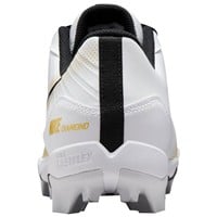 NIKE Mens Alpha Hurache Keystone Low Molded Baseball Cleats, White/Gold